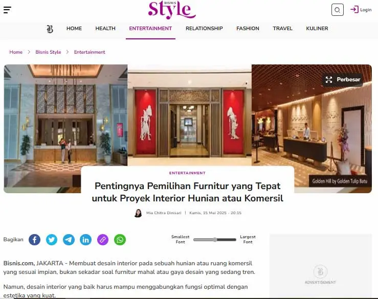 Press Release Piguno Furniture di Bisnis Style