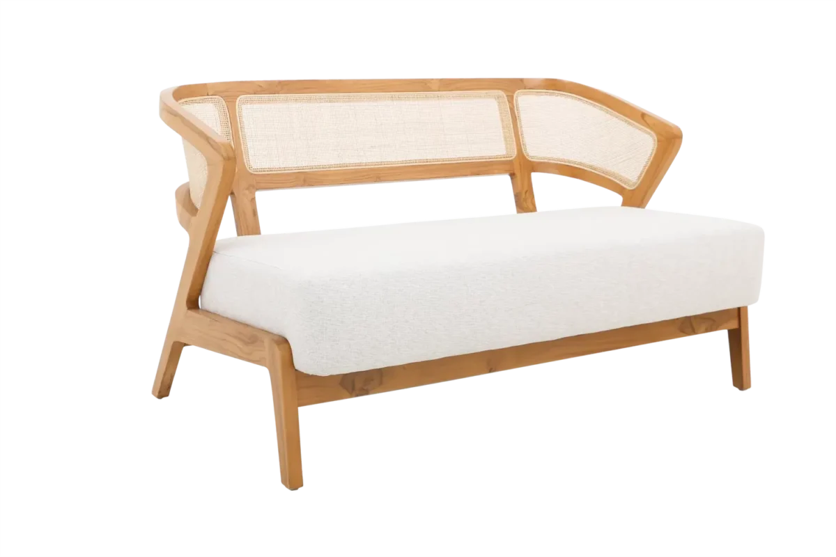 Carrine wooden rattan sofa