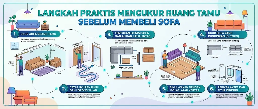 Langkah Praktis Mengukur Ruang Tamu Sebelum Membeli Sofa