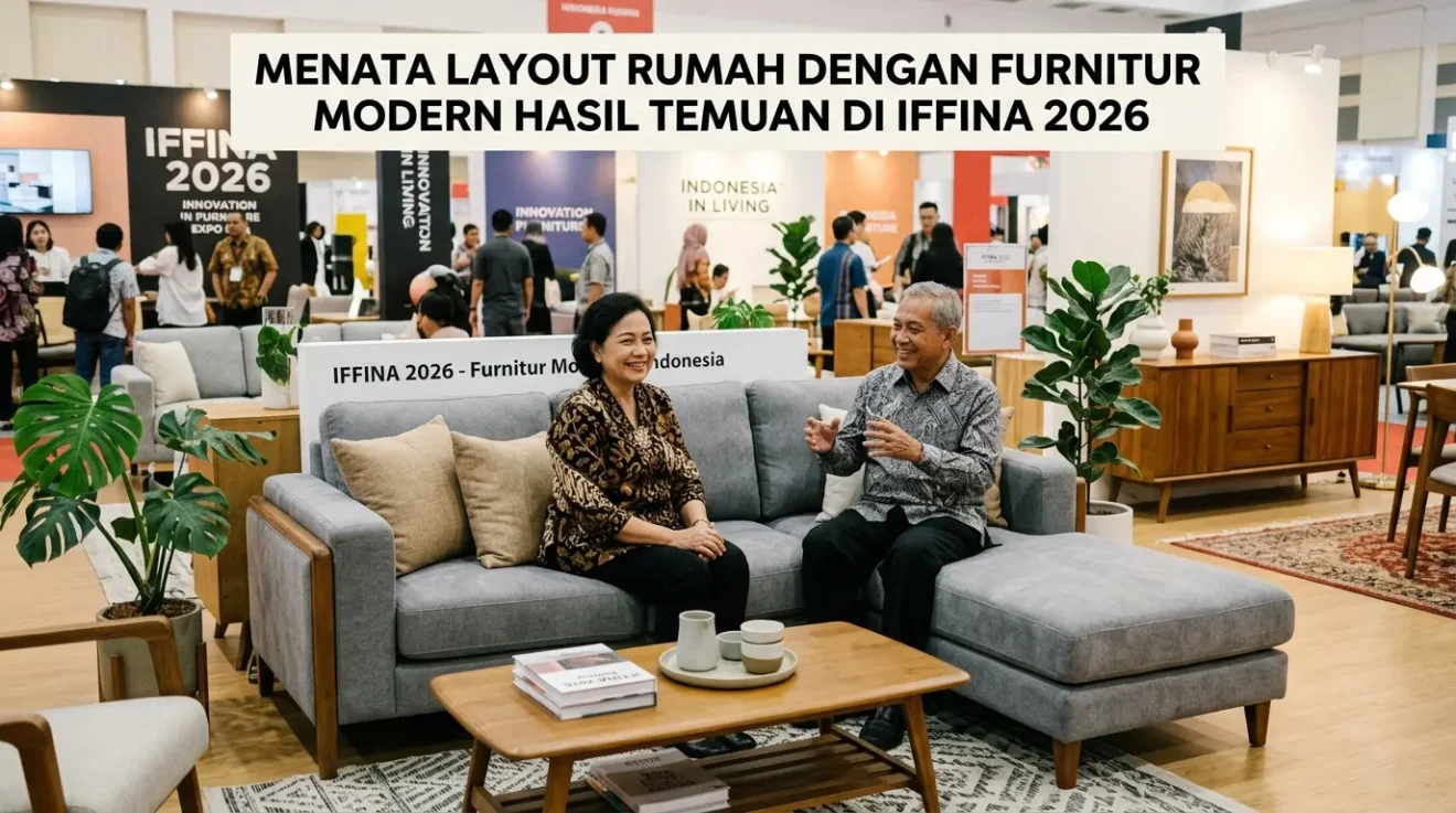 Layout Rumah dengan Furnitur Modern