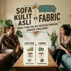 Sofa Kulit Asli vs Fabric: Mana yang Paling Menguntungkan Jangka Panjang?