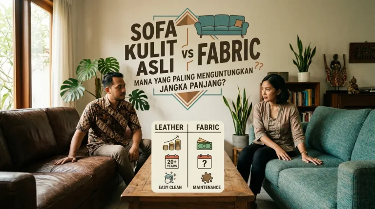 Sofa Kulit Asli vs Fabric: Mana yang Paling Menguntungkan Jangka Panjang?