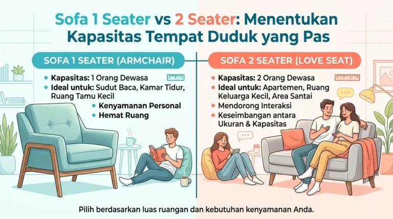Sofa 1 Seater vs 2 Seater Menentukan Kapasitas Tempat Duduk yang Pas