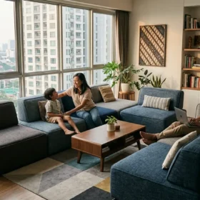 Optimasi Ruang Keluarga Apartemen dengan Sofa Modular yang Fleksibel