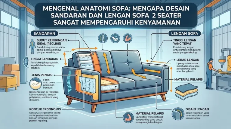 Mengenal Anatomi Sofa: Mengapa Desain Sandaran dan Lengan Sofa 2 Seater Sangat Mempengaruhi Kenyamanan