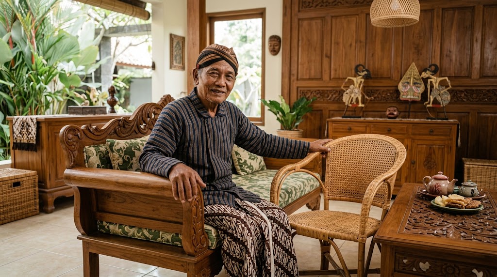 Mengenal Karakteristik Kayu Jati dan Rotan dalam Furnitur Ruang Tamu