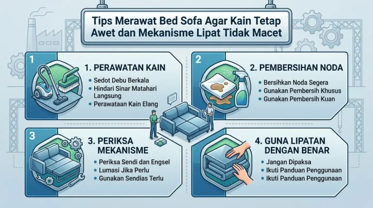 Tips Merawat Bed Sofa Agar Kain Tetap Awet dan Mekanisme Lipat Tidak Macet
